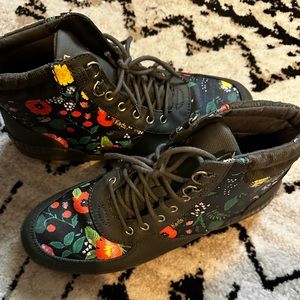 Keds floral rain ankle boot shoes 8.5